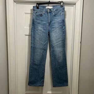 AYR The Pop Straight Leg Jeans in lightish blue - 28L hemmed for cropped fit